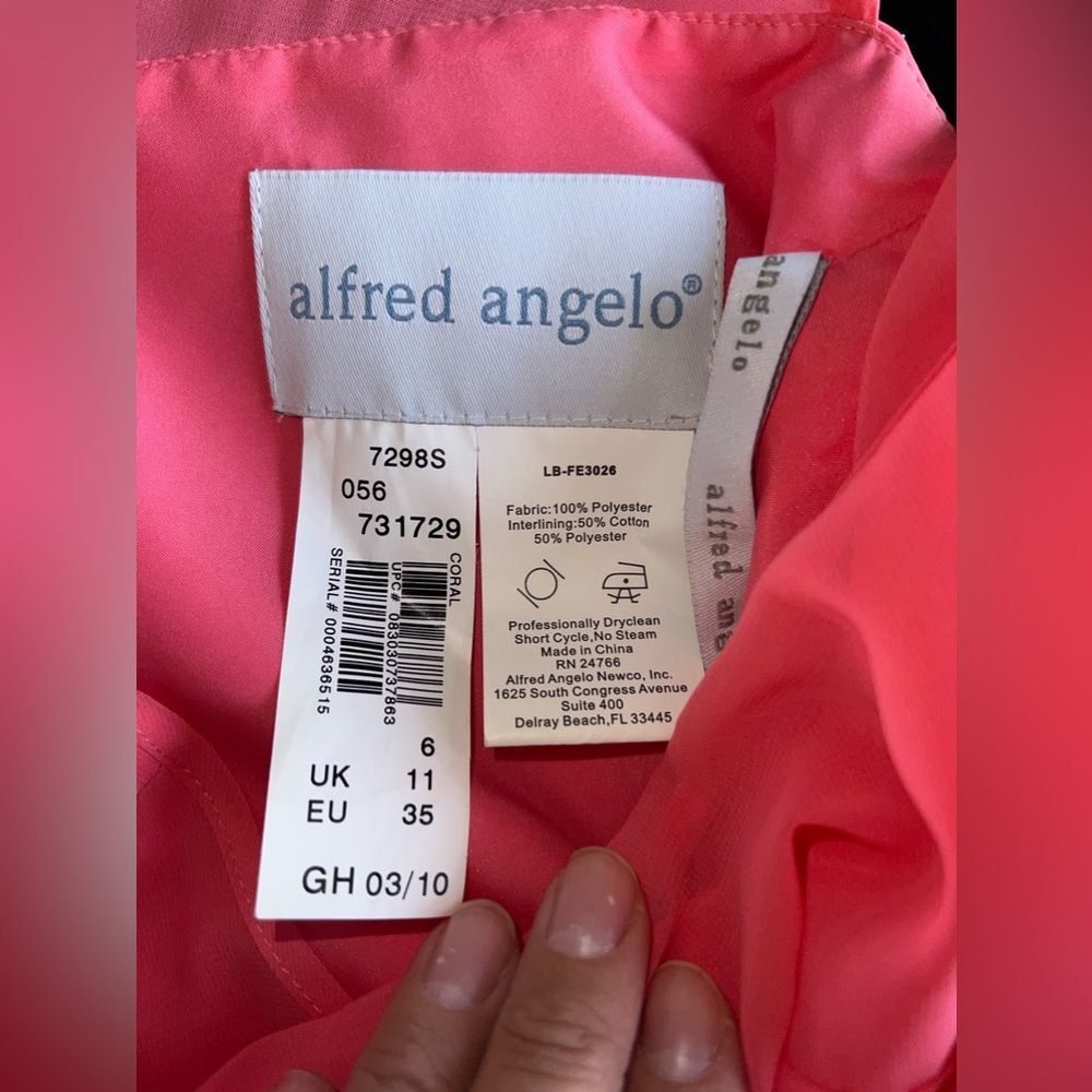 Alfred Angelo Coral Hi-Low Hem Prom/Event Gown Size 6 NWOT - Picture 5 of 5